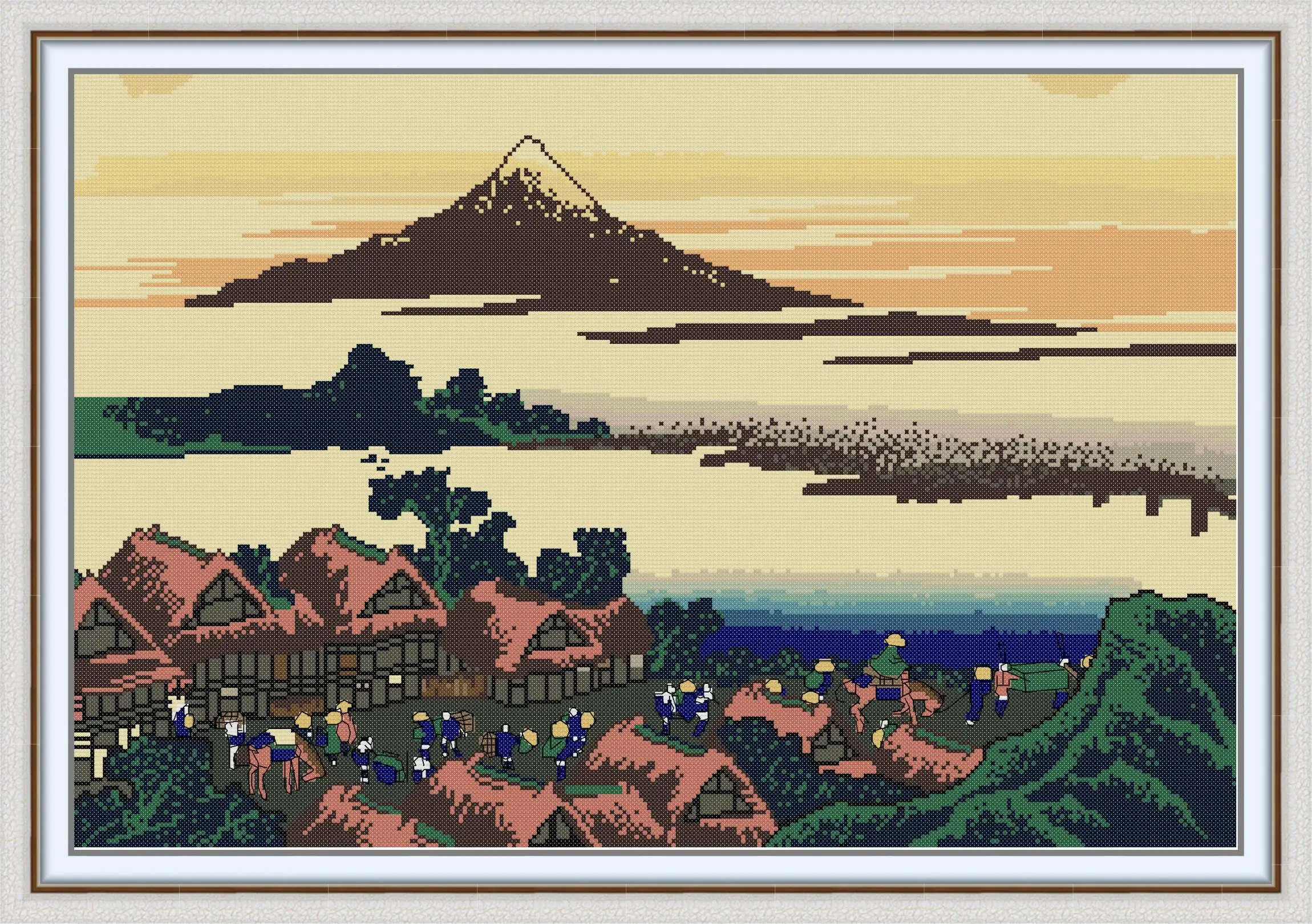 

Dawn at Isawa in the Kai province Embroidery Stamped Cross Stitch Patterns Kits Printed Canvas 11CT 14CT Needlework Cross-Stitch