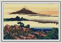 dawn at isawa in the kai province embroidery stamped cross stitch patterns kits printed canvas 11ct 14ct needlework cross stitch
