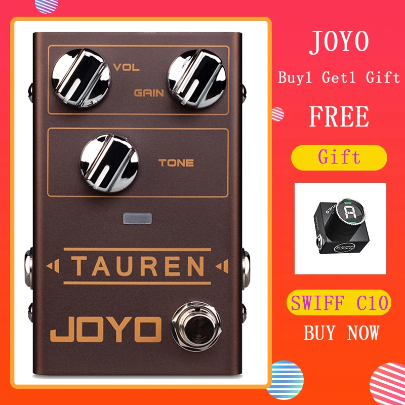 

JOYO R-01 TAUREN Overdrive Effect Pedal High Gain Guitar Pedal from Clean Boost to Distortion Electric Guitar Parts & Accessory