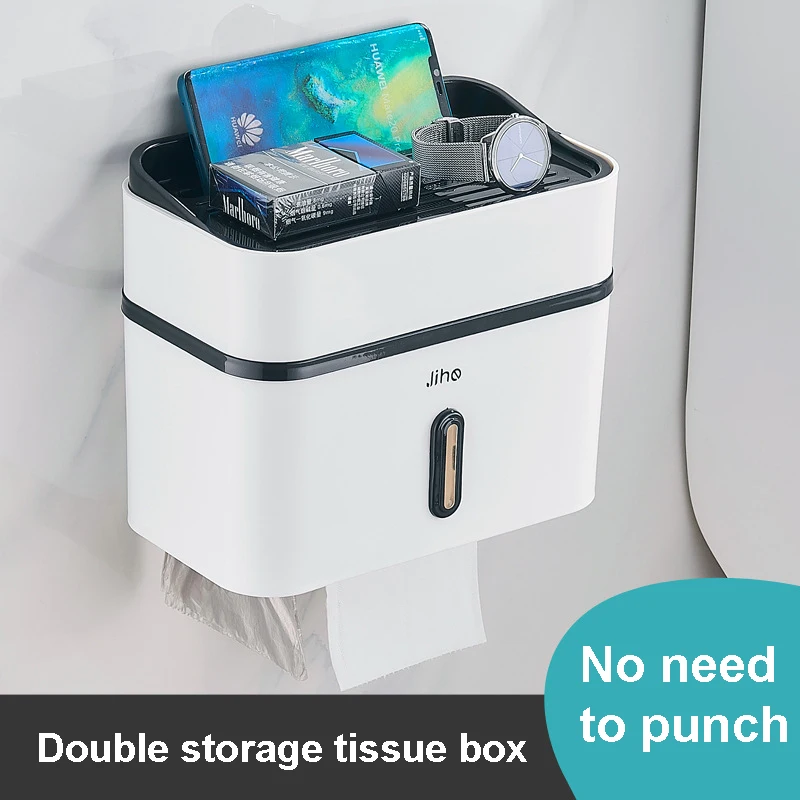 Полка для туалетной бумаги в ванную комнату, водонепроницаемая портативная рулонная вешалка, коробка для мусорных пакетов из полипропилен... от AliExpress WW