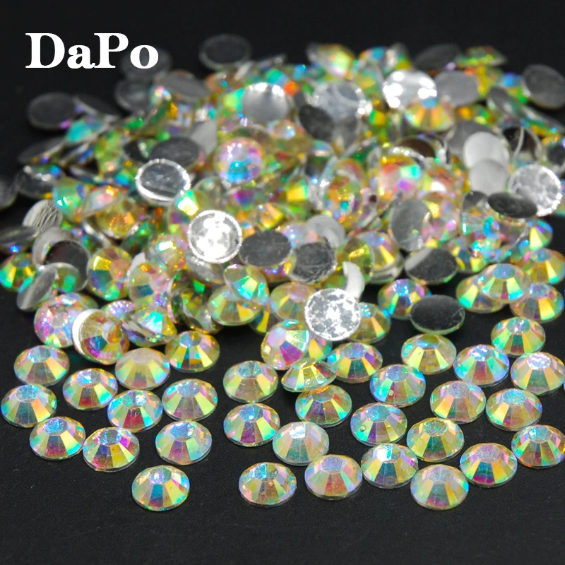 

2MM 3MM 4MM 5MM 6.5MM 3D Stones Crystal Clear AB Glue On Flatback Acrylic Rhinestone For Beauty Scrapbooking Crafts Decorations