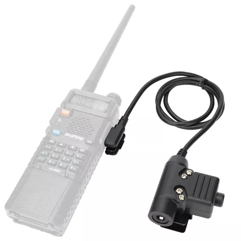 U94 PTT K Plug Adapter Airsoft Z Tactische Radio Тактическая гарнитура для Kenwood BaoFeng UV-5R UV-S9 Plus UV-82 GT-3