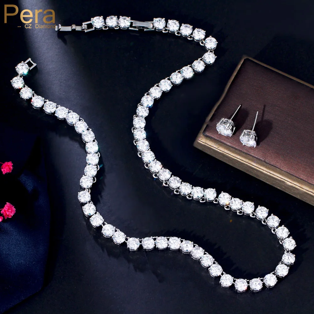 

Ожерелье и серьги женские круглые с кристаллами, 2 шт.