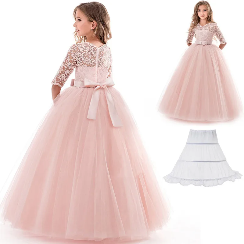 

Christmas Kids Dresses For Girl Teenage Children Teenager Wedding Communion Lace Graduation Gown 9 10 12 14 Yrs Birthday Outfits