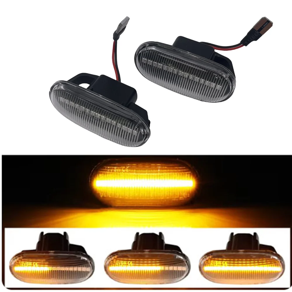 2 шт. светодиодные динамические указатели поворота боковые габаритные фонари для