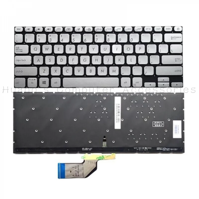 Фото Серебристая клавиатура SS+US с подсветкой для ноутбуков Asus S13 S330FA S330FN S330FL S330UA S330UN №1