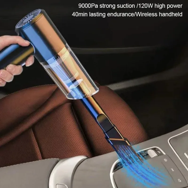 Пылесос автомобильный Аккумуляторный с функцией сухой и влажной уборки 9000 па 120