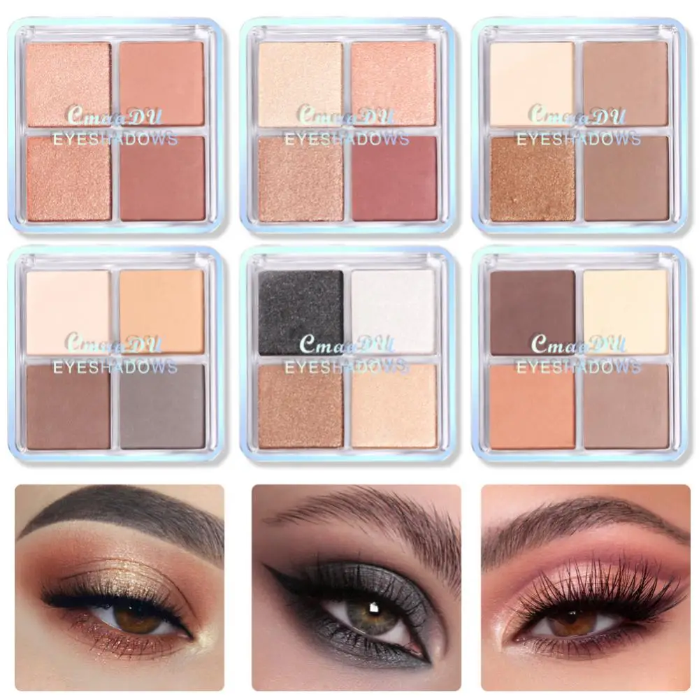 

4 Color EyeShadow Palette Matte Pearlescent Long-lasting Waterproof Not Easy To Smudge Easy To Color Eye Shadow