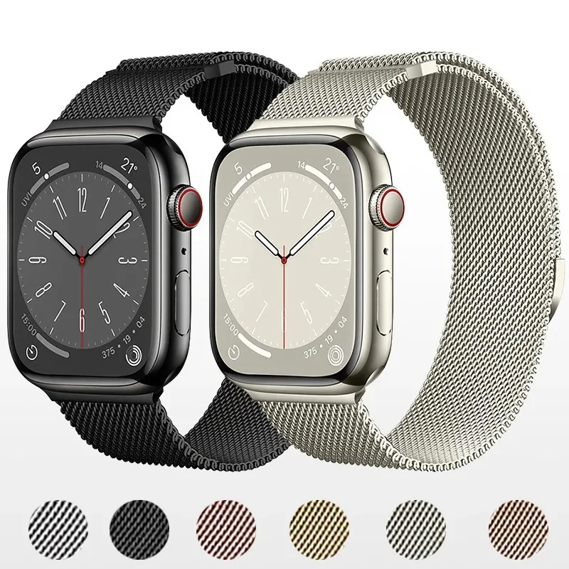 

Milanese Loop Strap For Apple watch ultra 2 Band 49mm 45mm 44mm 41mm 40mm 42mm 38mm Bracelet iWatch Series 9 8 7 6 5 4 SE Correa