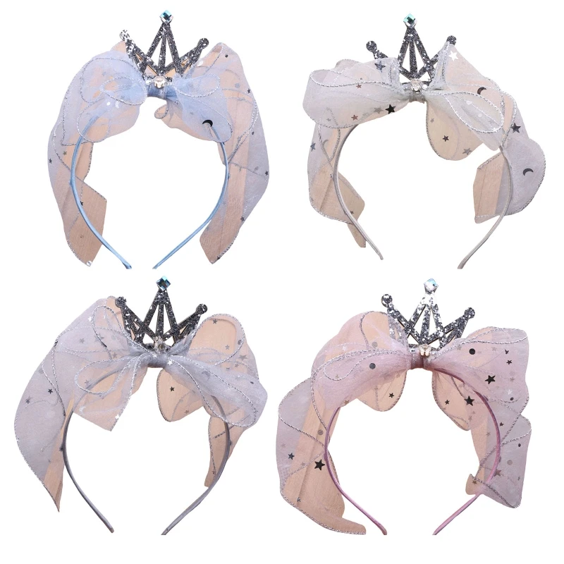 

Обруч для волос в стиле "Лолита" с блестящей короной, обруч для волос для малышей, декор для фотосессии, T8NB