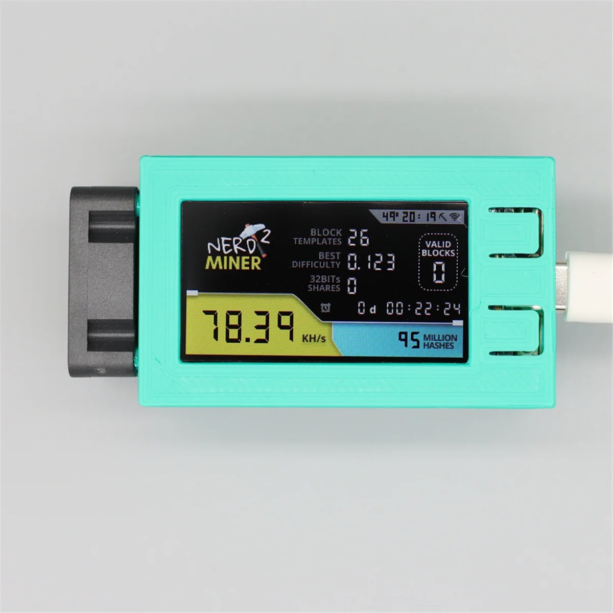 Nerdminer V2 Pro 78KH/S Mini Bitcoin Lotto Miner с чехлом и вентилятором 5W Power BTC Solo Mining Machine Оранжевый