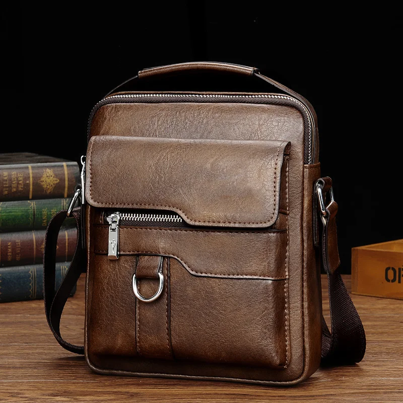 

Men PU Leather Shoulder Fashion Business Crossbody Bags Handbags Black Bag Men Laptop Briefcases Bag with Shoulder Strap 2022new