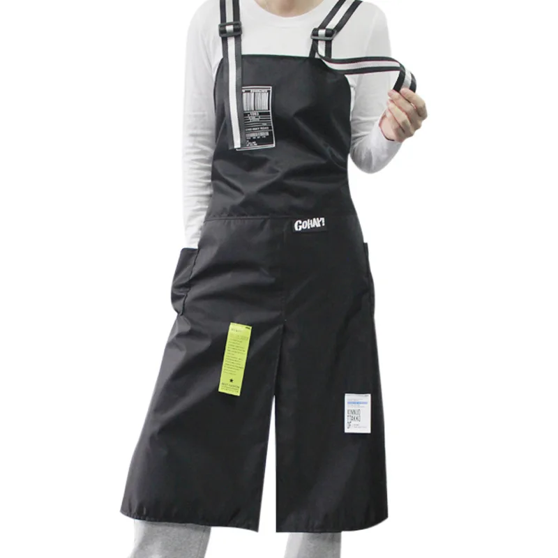 

Custom Coffee Fashion Waterproof Long Hairdresser Adjustable Korea Clothes Florist Slit Shop Salon Apron Nail Apron Work Nylon