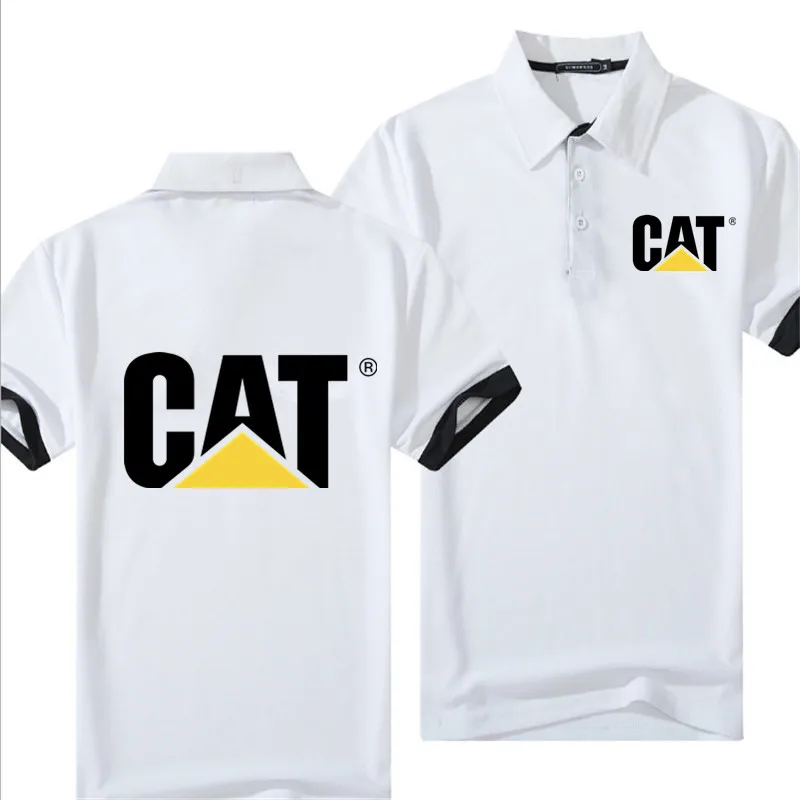 New 2023 Summer Fashion Brand Men's Clothing Men's Polo Shirt CAT Casual Solid Fit Men's Polos