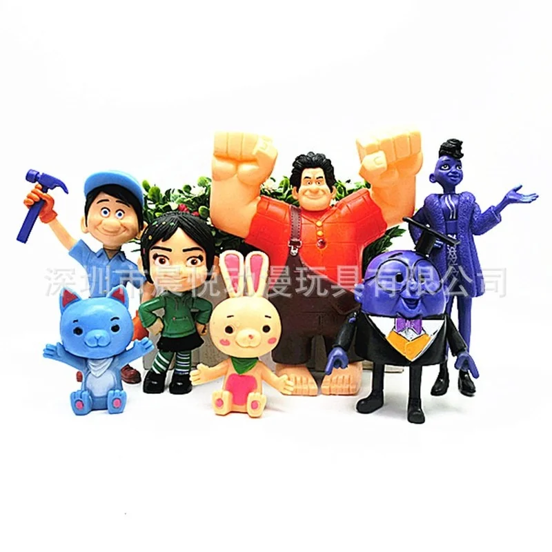 

7pcs/set Disney's Ralph Breaks The Internet Wreck-it Ralph Vanellope Von Schweetz Figure Cartoon Figure Toy Model Ornament Gift