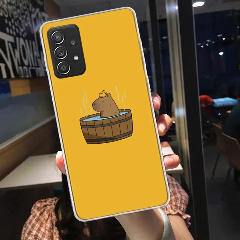 Милый мультяшный чехол capybareдля телефона Samsung Note 20 Ultra 10 9 8 A05S A15 A25 A35 A55 M11 M12 M21 M30S M31 M32