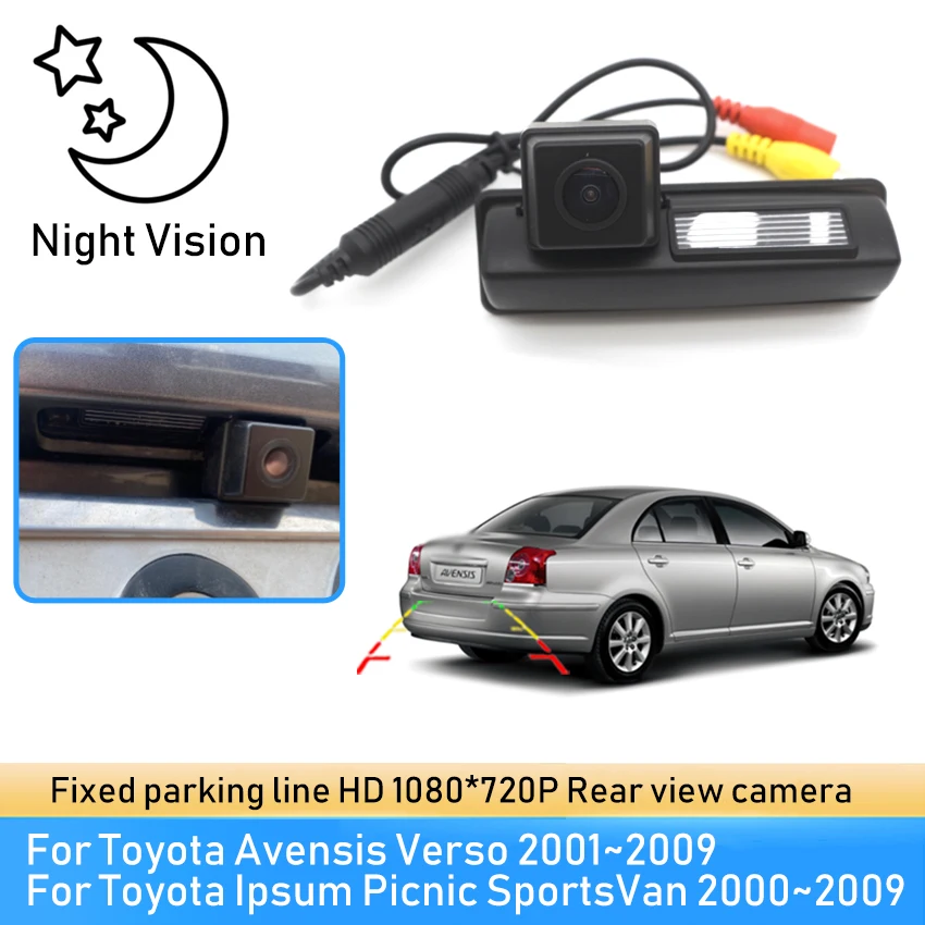 

HD CCD 1080P Car Rear view Camera For Toyota Avensis Verso 2001~2009 Ipsum Picnic SportsVan 2000~2009 140 degree wide angle