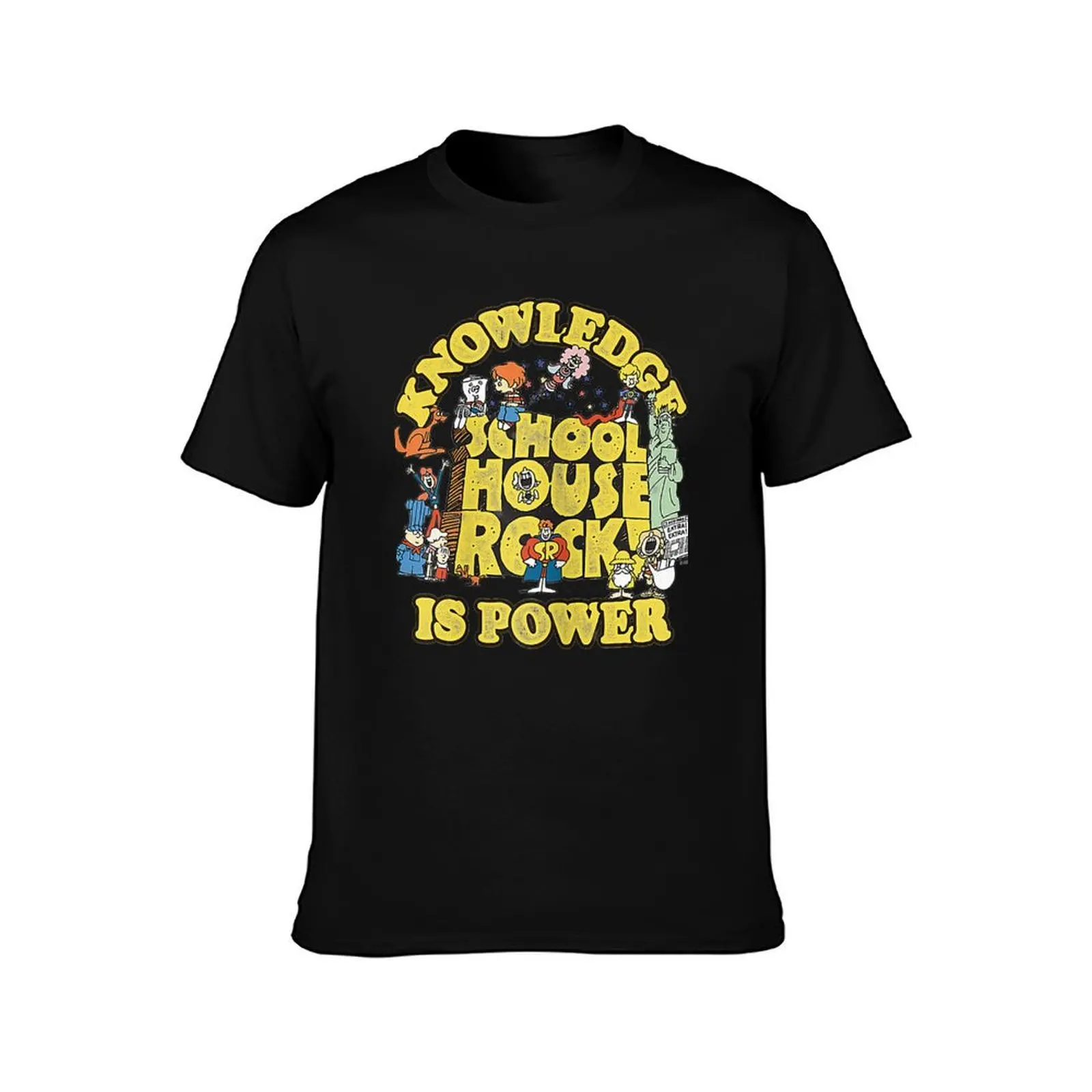 Фото Футболка Schoolhouse Rock Knowledge Is Power Logo Group, праздничная простая футболка №2