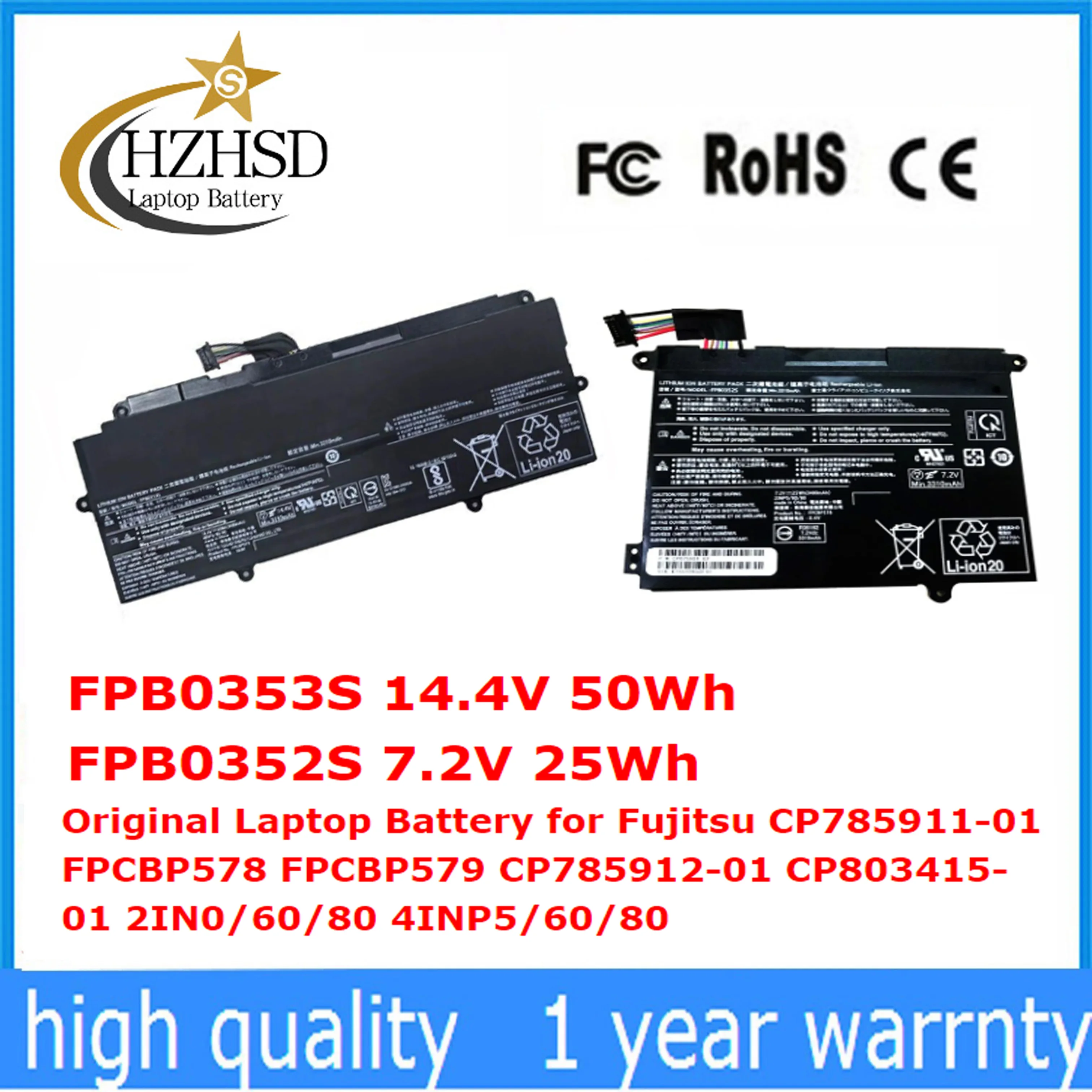 FPB0352S 7 2 V 25Wh FPB0353S 14 4 50Wh Оригинальная батарея для ноутбука Fujitsu CP785911-01 FPCBP578 FPCBP579
