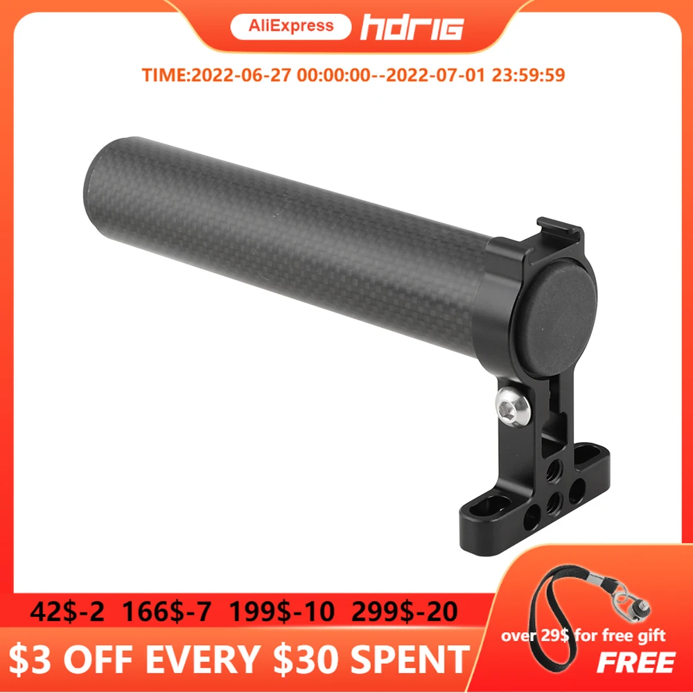 

HDRIG Top Hand Grip (Carbon Fiber Made) With 1/4"-20 Mounting Points & Shoe Mount For DSLR Camera Cage Kit