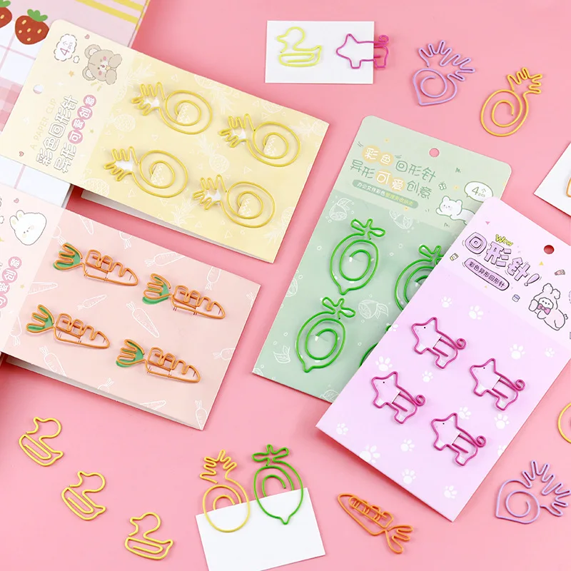 

Cute Carrot Paper Clip Mini Paper Clips Kawaii Stationery Metal Clear Binder Clips Photos Tickets Notes