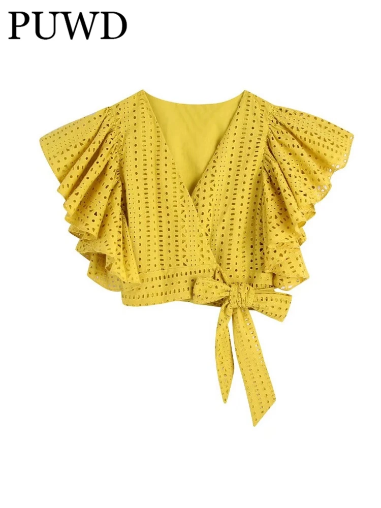 

Женская блузка из ламината с V-образным вырезом, весна 2022