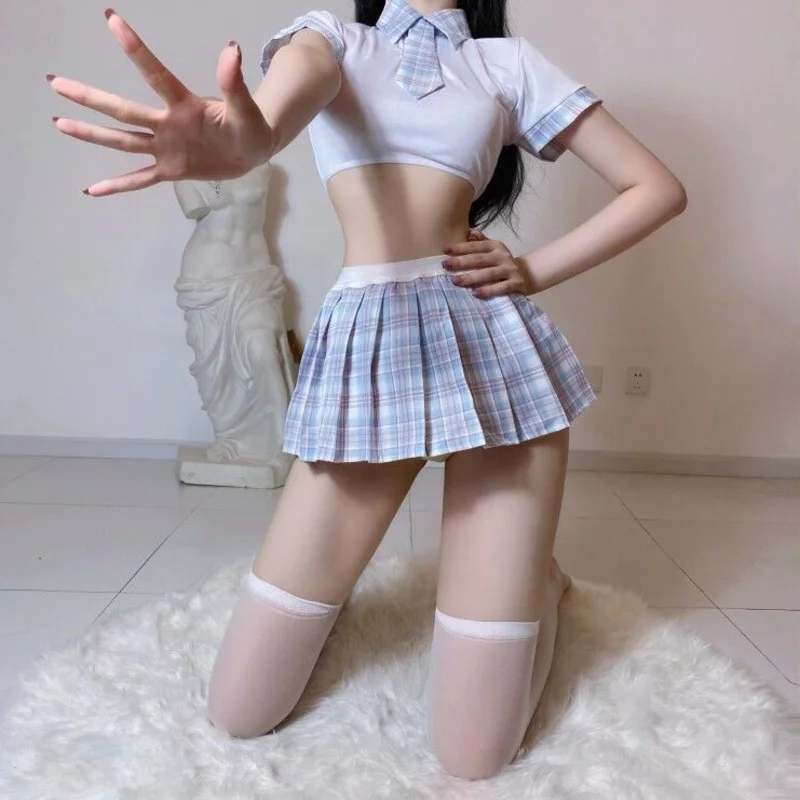 

Sailor's 2021 New Academy Cute Student's Sexy Hot Role Play JK Uniform Temptation Pure British Style Lattice Skirt Suit 41R3