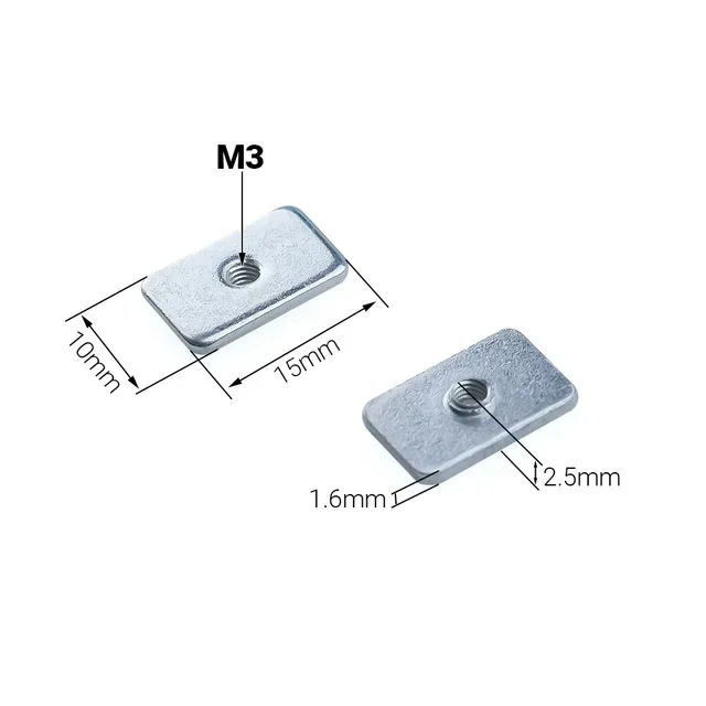 10 шт. M3 M4 M5 T-образные гайки Оцинкованные тройники с плоской прокладкой для V-образного паза Т-образный паз Алюминиевые профильные направляющие для экструзионного профиля Детали 3D-принтера