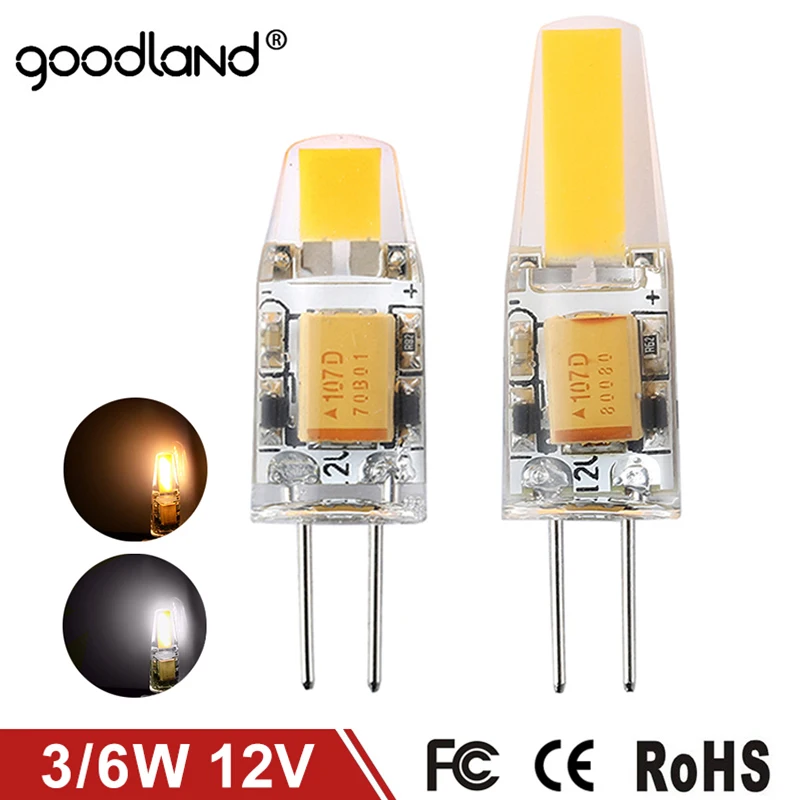 6 шт./партия, мини-светильник с регулируемой яркостью, светодиодный COB светильник G4 AC/DC 12V 3/6W, свеча, светильник, силиконовая сменная лампа для 20W 40W, галогенный светильник