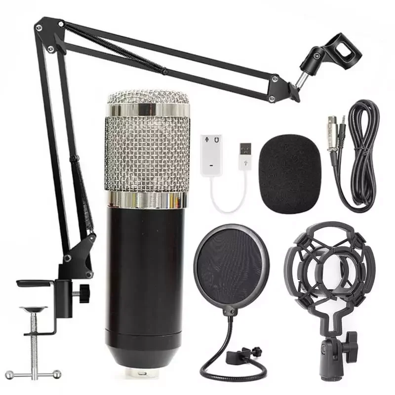 

NEW2023 BM800 Professional Condenser Microphone Sound Recording Studio Mic Kits for Computer KTV Gamer Karaoke Microfone