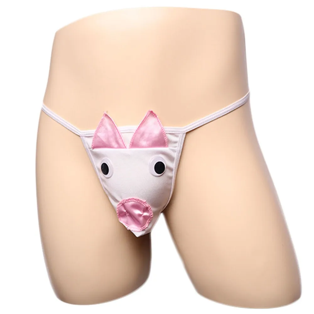 

Sexy Men's Thong Low-Waist T-Pants Flying Piggy Panties Creative Underpants Sexy Underwear Sissy Cute Shorts Men Sexy Lingerie