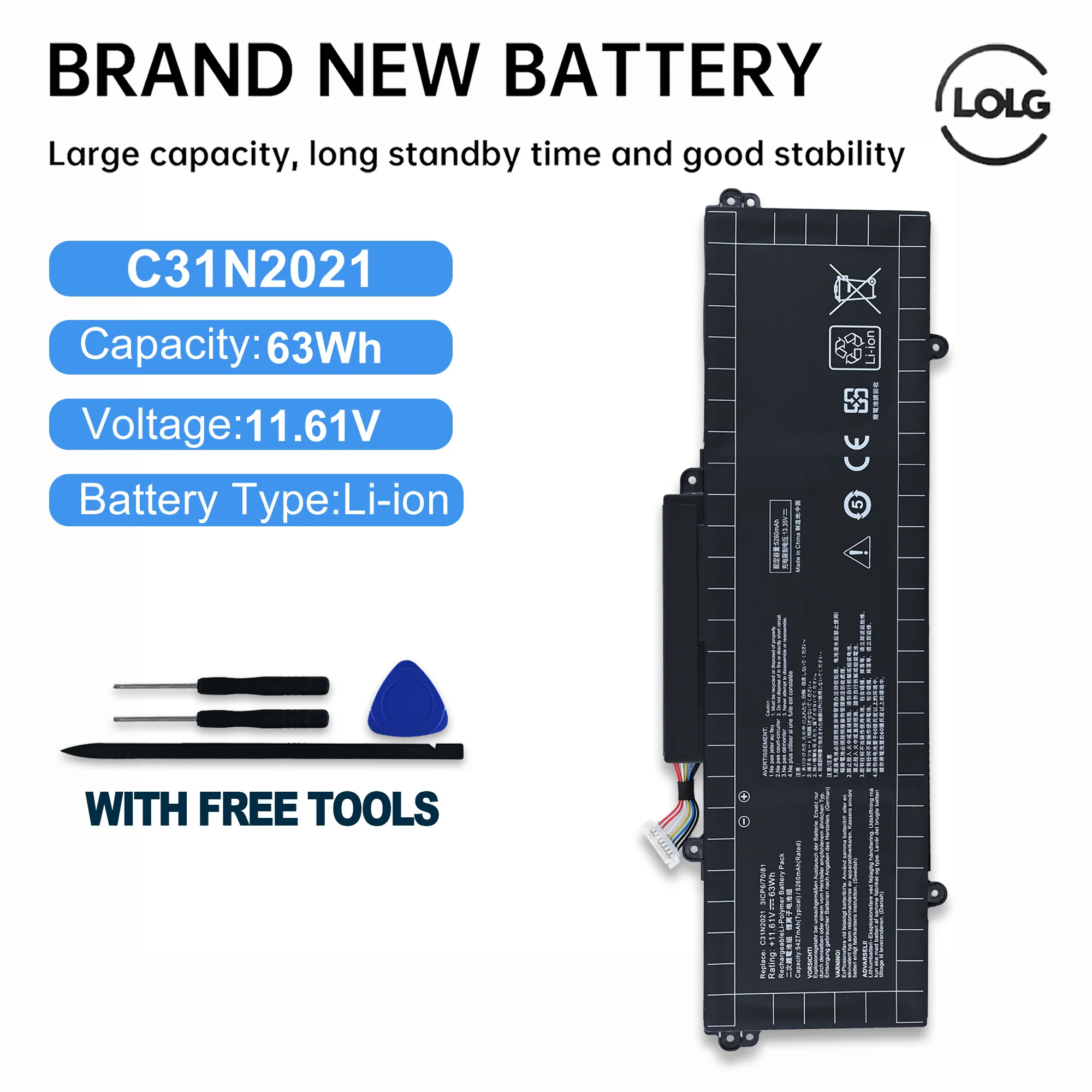 Фото Аккумулятор для ноутбука LOLG C31N2021 для ASUS ZenBook 14X OLED Flip OLED UM5401QA UX5401EA UP5401EA UX5400EA UM5401 UX5401 UX5400 №1