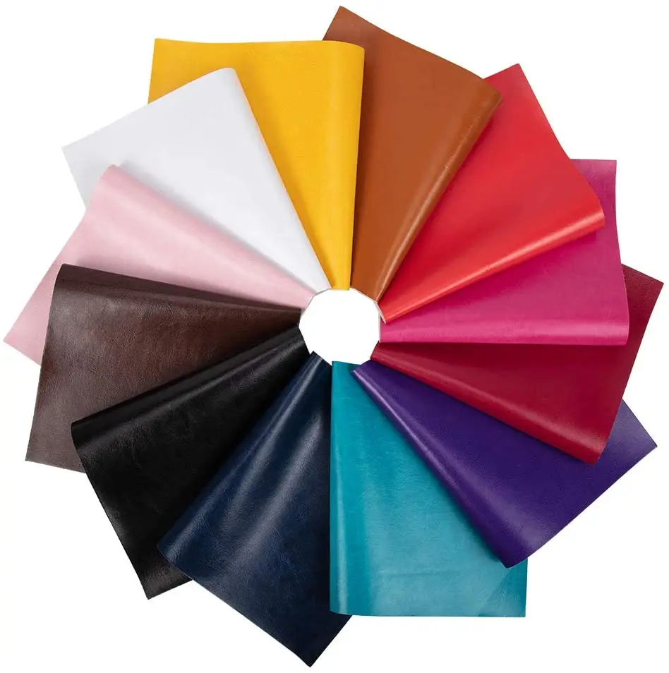 

12PCS 8x 13 Inch(20x34cm) Faux Leather Sheets Canvas Back for DIY Bows Earrings Ornaments Making