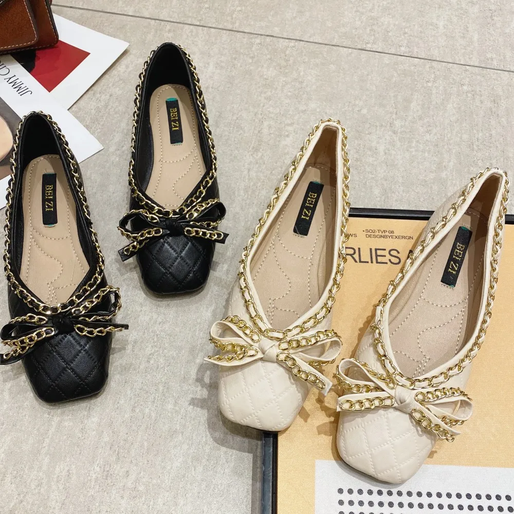 2022 NEWEST Women's Flat Shoes Spring Autumn Bowtie Shallow Casual Loafers Office Ladies Work Driving Party Ballet Flats Shoes