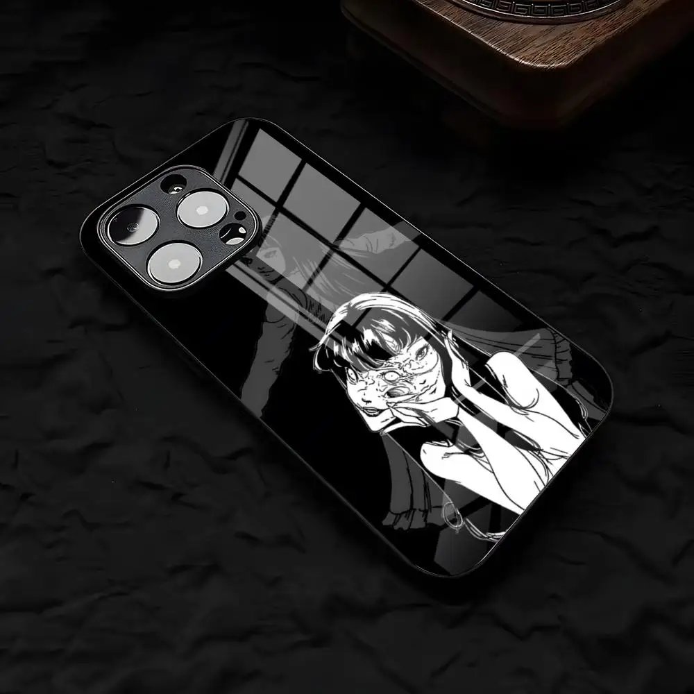 Чехол для телефона I-Ito J-Junji T-Tomie для iPhone 17 Air 16 E Pro Max 15 14 13 Mini 12 Pro 11 Max Plus, черный, стеклянный (art.: 3920d8a553f2c) - 3920d8a553f2c