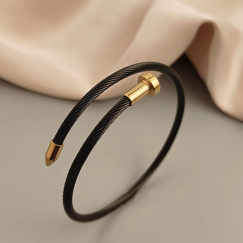 Новый стильный позолоченный браслет с пуговицами для ногтей высококачественный