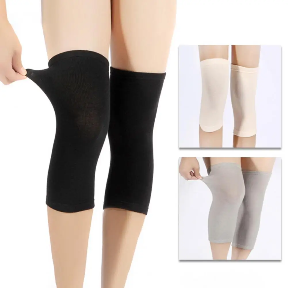 

1 Pair Knee Pad High Stretchy Soft Fabric Tear Resistant Breathable Wear-resistant Cold-Protection Non-slip Leg Sleeve Knee Supp