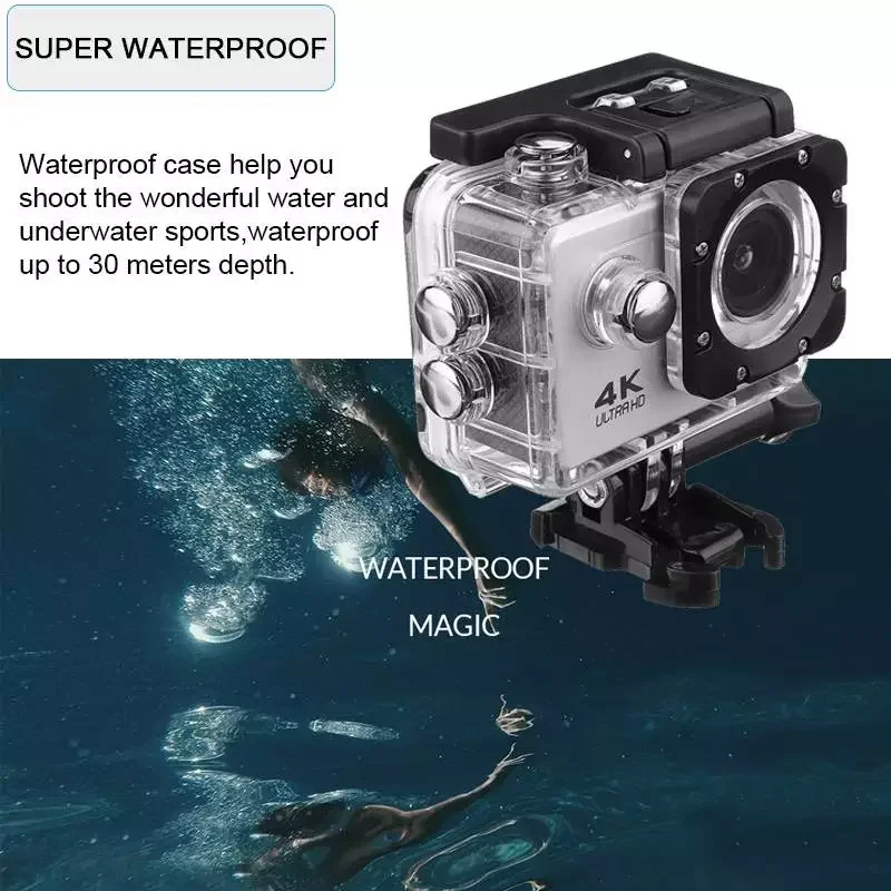 New 4K HD1080p WiFi Action Camera Native  Sport Camera with EIS Gyroscope Dual Anti Shake View Angle 30m Waterproof Camera enlarge