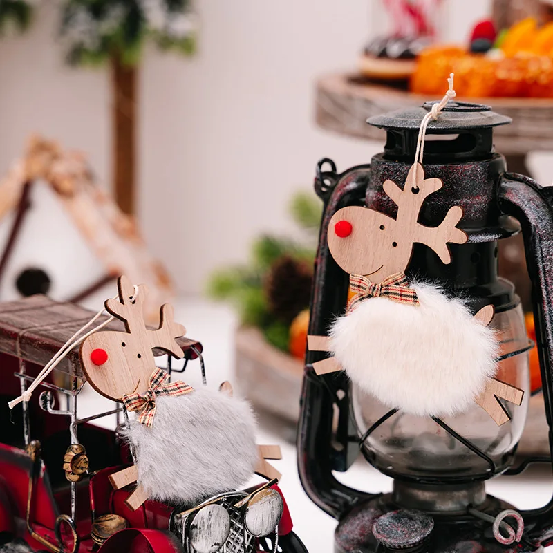 5 украшений Haobei рождественская елка подвеска в виде оленя деревянный кулон лося