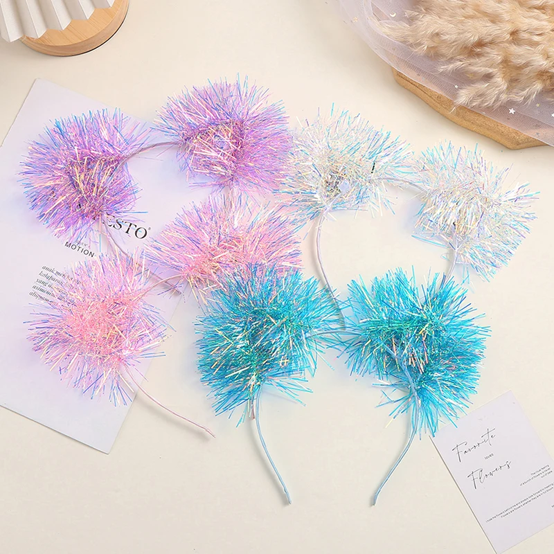 

Simple Hair Accessories Women Students Washing Face Hairband Plastic Shinning Pompom Shape Headbands Colorful Hair Hoop