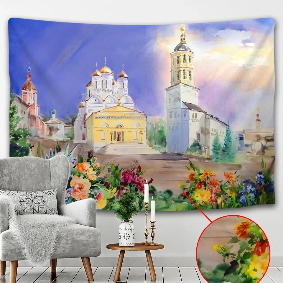 Психоделическая сцена настенный гобелен украшение для дома искусственная