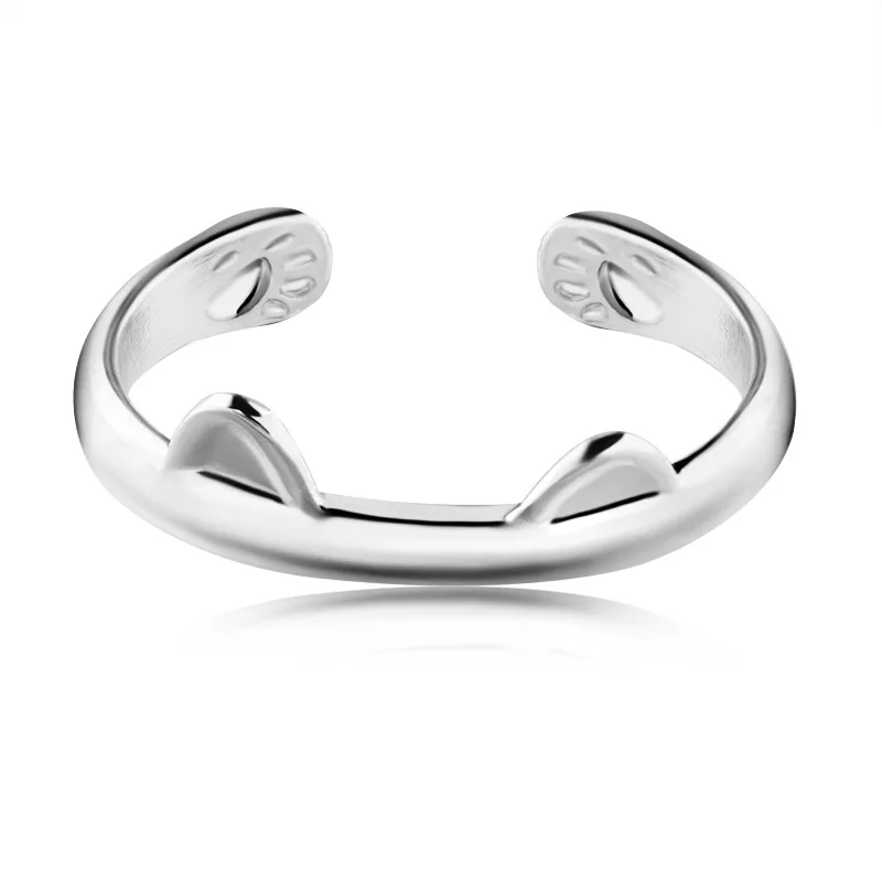 Модное супермилое Открытое кольцо с кошачьими лапами и искусственными ушками