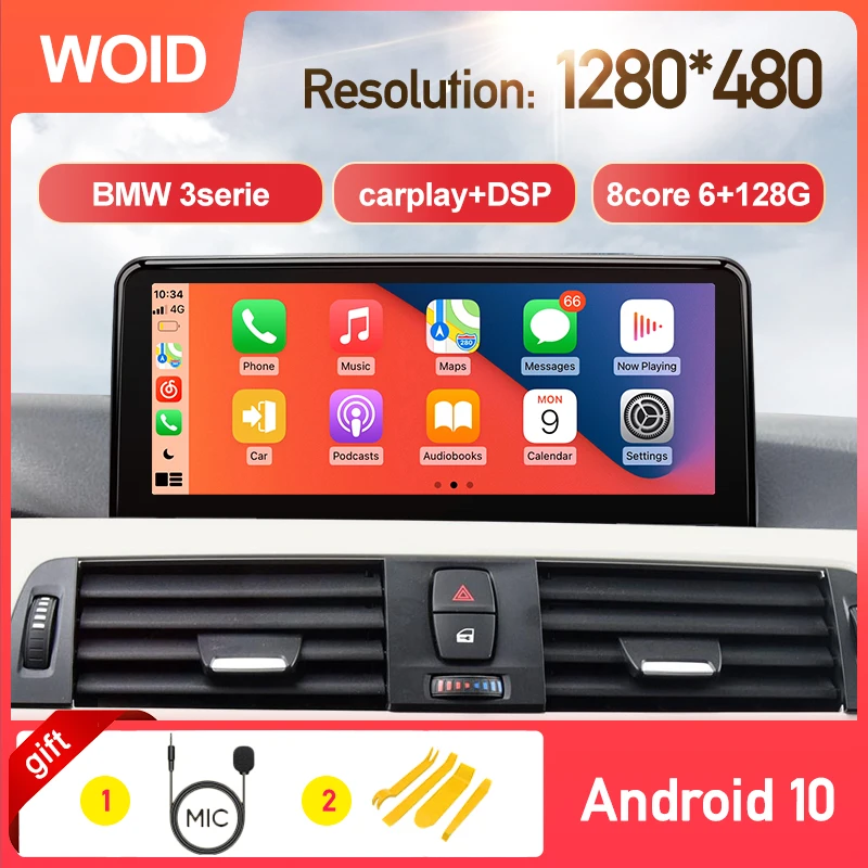 Reproductor Multimedia con pantalla de 10,25 pulgadas y sistema Android para BMW, autorradio con reproductor de vídeo, CarPlay, para BMW Serie 3, F30, F31, F32, F33, F34, F36