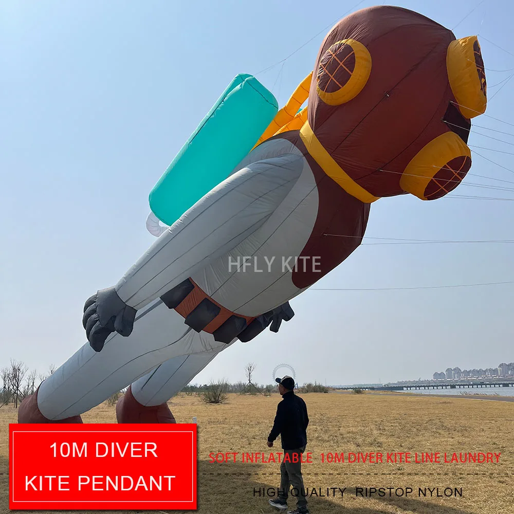 Фото Новинка HFLY: Мягкий надувной большой 10-метровый воздушный кайт для взрослых, высококачественный нейлон 40D, подвесной декоративный воздушный кайт. №1