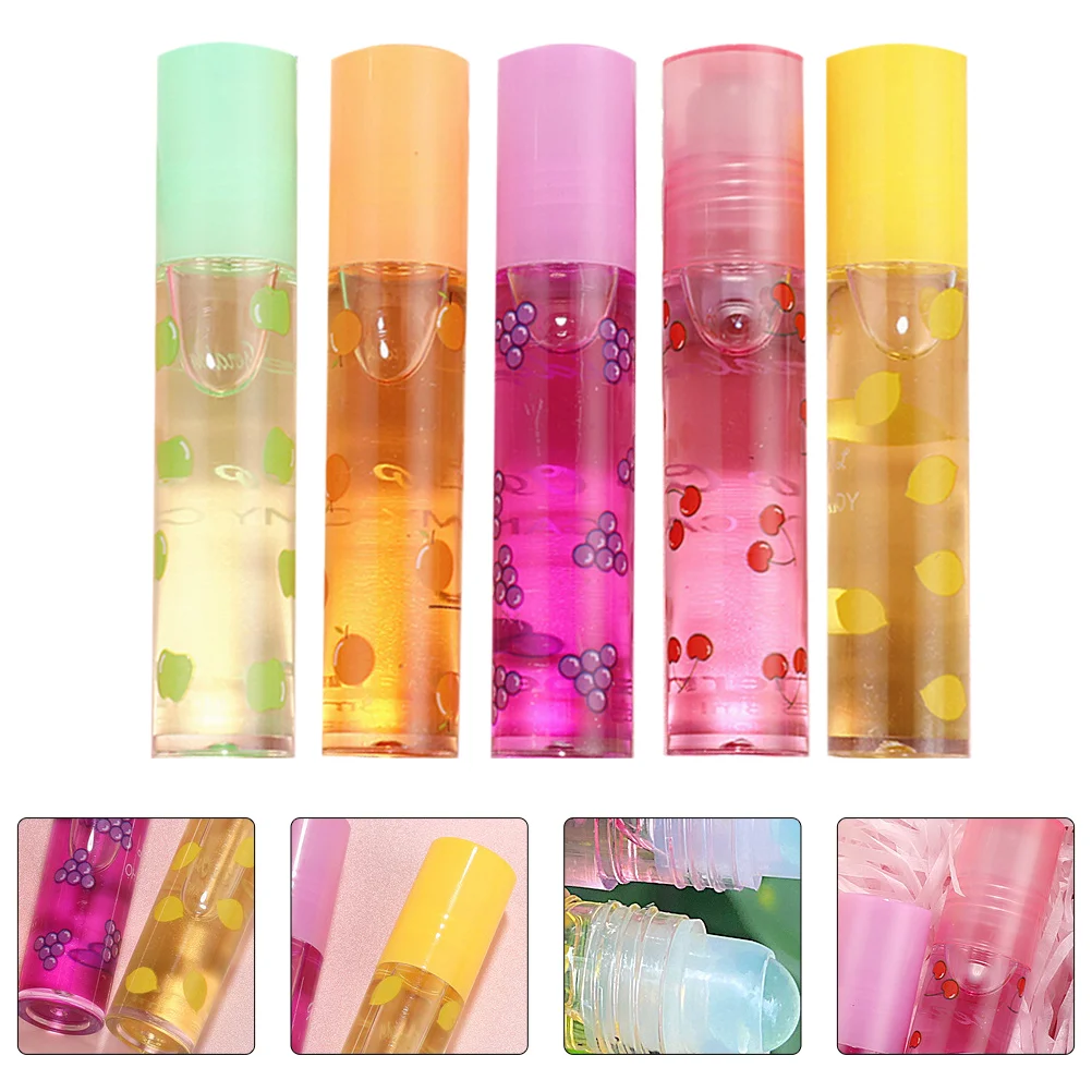 

Lip Gloss Flavored Fruit Moisturizing Clear Set Makeupfor Roll Women Lasting Transparent Oil Balm Pomade Water Wand Collection