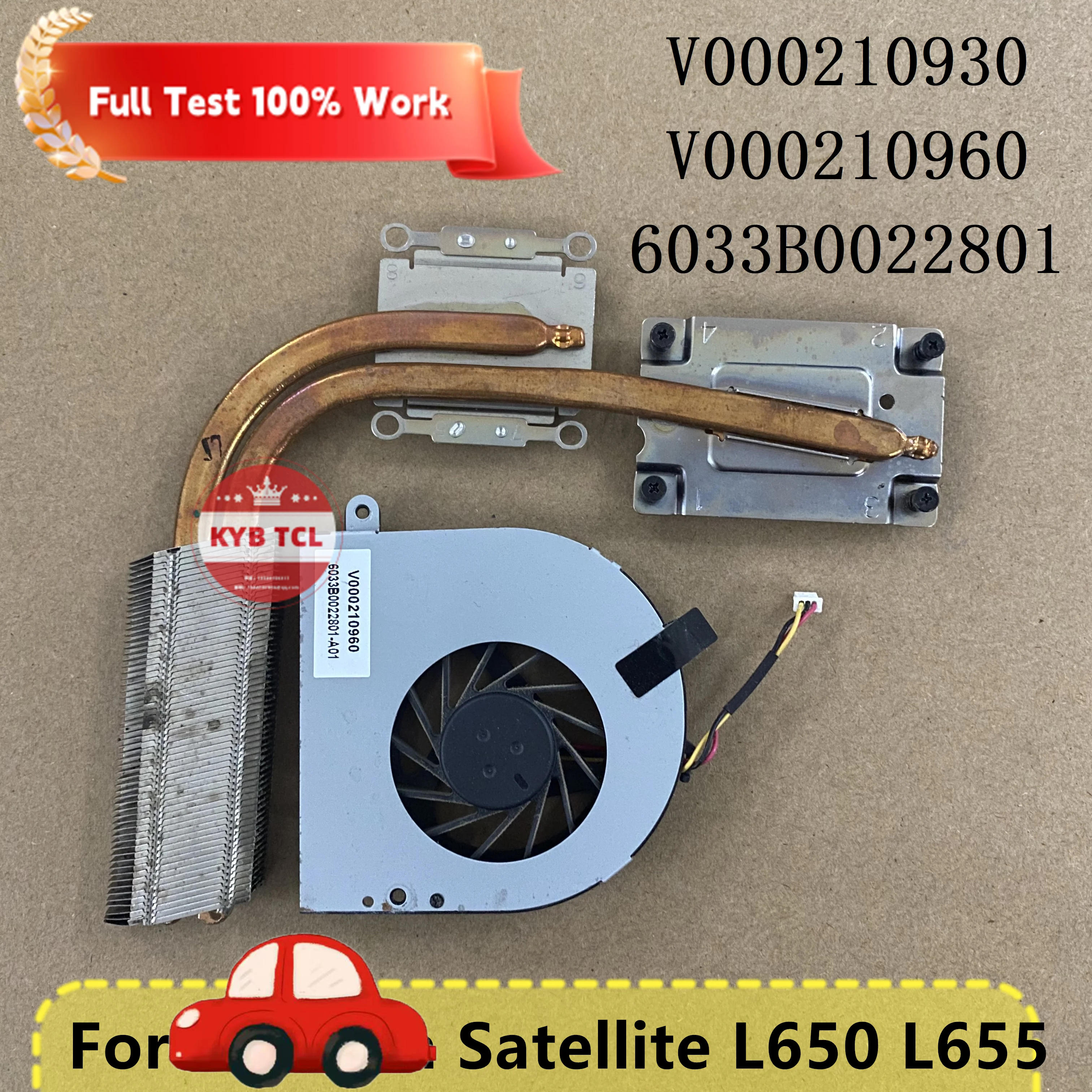 Оригинальный вентилятор охлаждения процессора ноутбука + радиатор ноутбука Toshiba Satellite L650 L655-1EW L650-1KR L655 оригинал V000210960 V000210930 6033B00228001