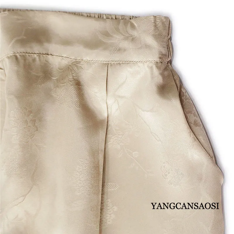 Женские брюки из 2024 натурального шелка тутового шелкопряда дышащие прямые с
