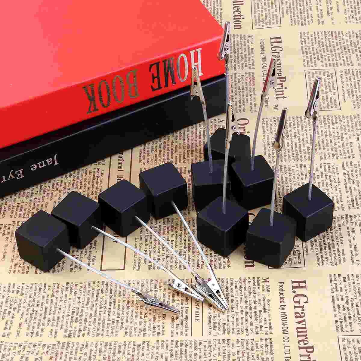 NUOLUX 10 шт. кубическая основа держатель для фотографий зажим заметок (черный)