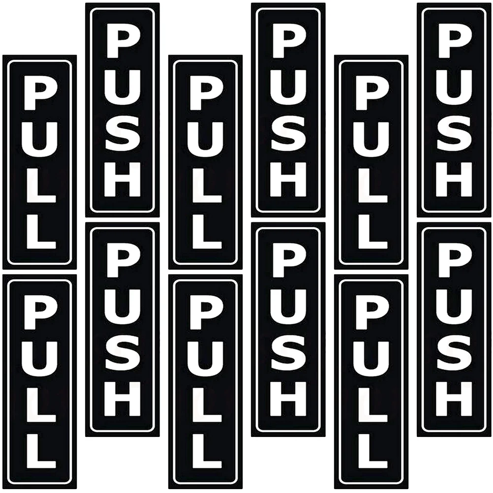 

Push Door Sign Sticker Stickers Signs Store Vinyl Open Vertical Decals Doors Board Wall Marker Self Stick