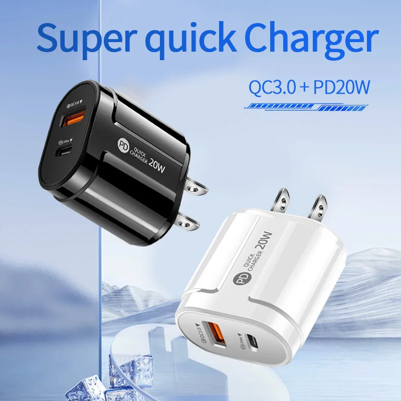 

Зарядное устройство с двумя USB-портами и поддержкой быстрой зарядки, 20 Вт